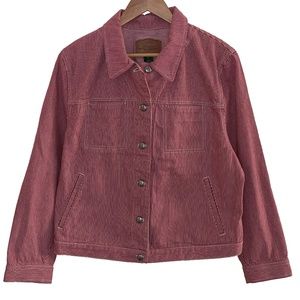 Lauren by Ralph Lauren Hickory Stripe Denim Jacket